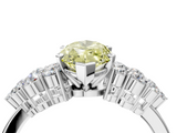 White gold Fancy Yellow Marquise  Cluster Diamond Engagement Ring with Pavé Band and Four-Prong Setting_4