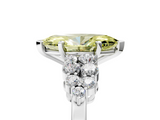 White gold Fancy Yellow Marquise  Cluster Diamond Engagement Ring with Pavé Band and Four-Prong Setting_5