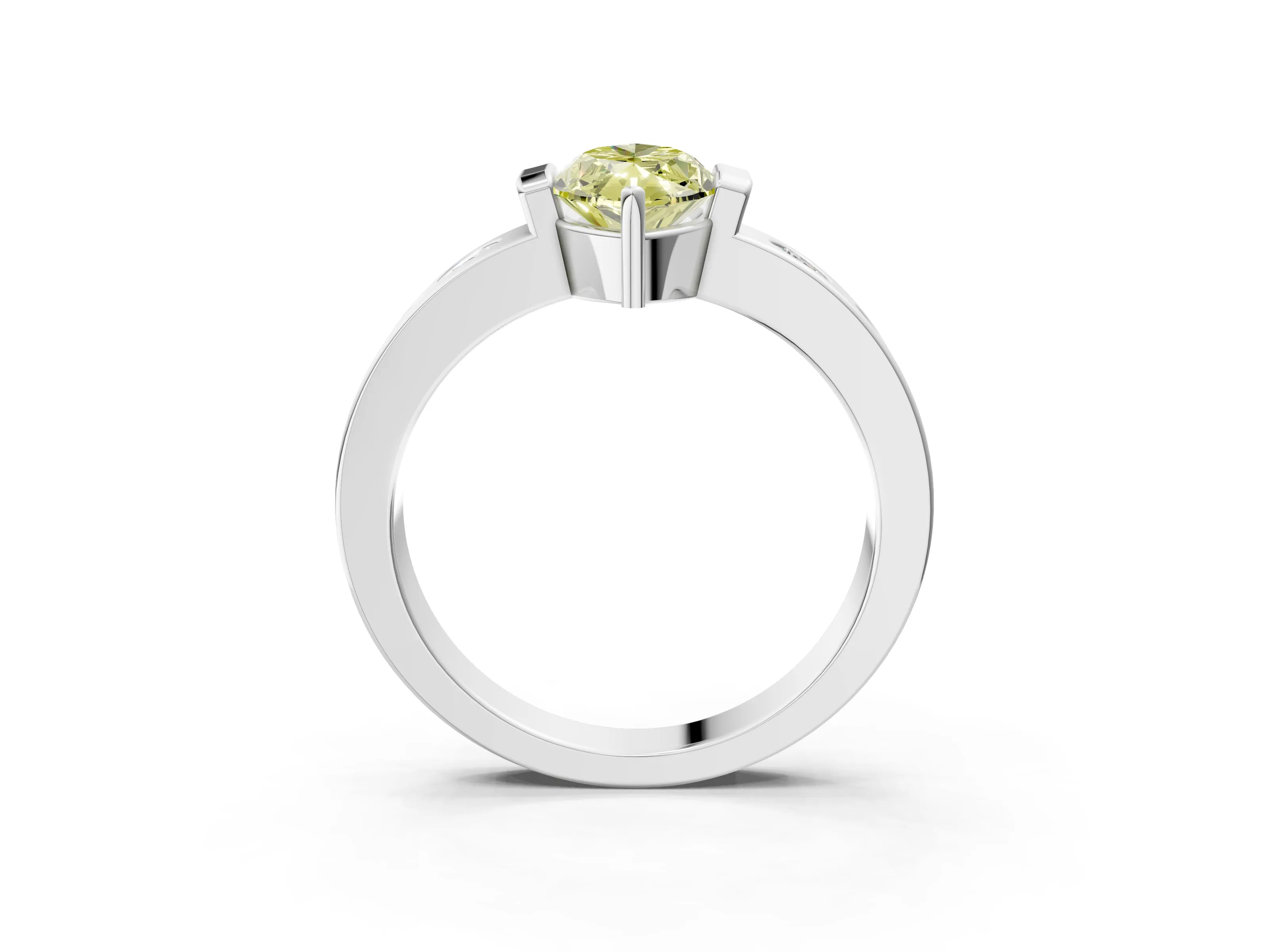 White gold Fancy Yellow Marquise Cut Brilliant Channel-Set Diamond Ring with Bezel Prong Setting_15