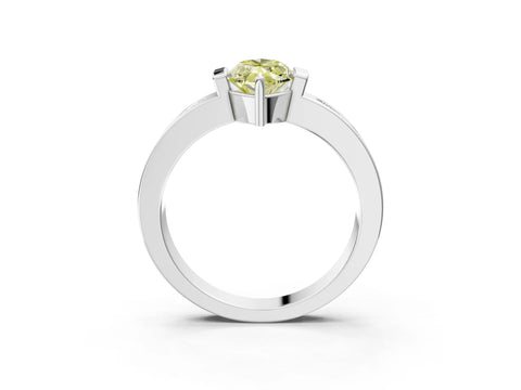 White gold Fancy Yellow Marquise Cut Brilliant Channel-Set Diamond Ring with Bezel Prong Setting_15
