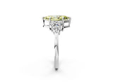 White gold Fancy Yellow Marquise Cut Brilliant Diamond Cluster Accent Solitaire Ring with Prong Setting_26