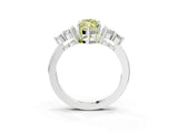 White gold Fancy Yellow Marquise Cut Brilliant Diamond Cluster Accent Solitaire Ring with Prong Setting_27