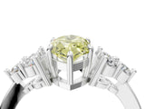 White gold Fancy Yellow Marquise Cut Brilliant Diamond Cluster Accent Solitaire Ring with Prong Setting_28