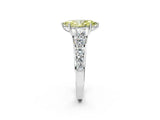 White gold Fancy Yellow Marquise Cut Brilliant Diamond Pavé Band with Six-Prong Setting_14