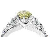 White gold Fancy Yellow Marquise Cut Brilliant Diamond Pavé Band with Six-Prong Setting_16