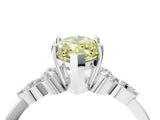 White gold Fancy Yellow Marquise Cut Brilliant Diamond Solitaire Ring with Pear Side Stones and Four-Prong Setting_10