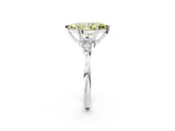 White gold Fancy Yellow Marquise Cut Brilliant Diamond Solitaire Ring with Pear Side Stones and Four-Prong Setting_8