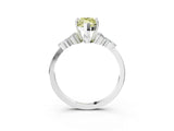 White gold Fancy Yellow Marquise Cut Brilliant Diamond Solitaire Ring with Pear Side Stones and Four-Prong Setting_9