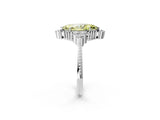 White gold Fancy Yellow Marquise Cut Brilliant Diamond with Cluster Setting on a Beaded Band and Four-Prong Setting_26
