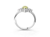 White gold Fancy Yellow Marquise Cut Brilliant Diamond with Cluster Setting on a Beaded Band and Four-Prong Setting_27