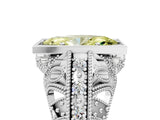 White gold Fancy Yellow Marquise Cut Brilliant Milgrain Filigree Diamond Ring with Square Prong Setting_5