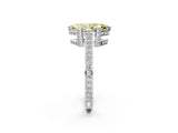 White gold Fancy Yellow Marquise Cut Brilliant Split Shank Pave Solitaire Ring with Four-Prong Setting_2