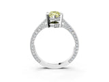 White gold Fancy Yellow Marquise Cut Brilliant Split Shank Pave Solitaire Ring with Four-Prong Setting_3
