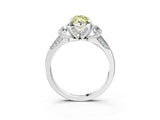 White gold Fancy Yellow Marquise Cut Brilliant Three-Stone Diamond Ring with Pavé Band and Four-Prong Setting_18