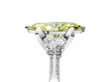 White gold Fancy Yellow Marquise Cut Brilliant Three-Stone Diamond Ring with Pavé Band and Four-Prong Setting_20