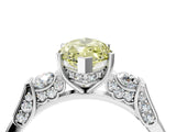 White gold Fancy Yellow Marquise Cut Brilliant Three-Stone Pave Band with Four-Prong Setting_4
