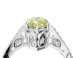 White gold Fancy Yellow Marquise  Cut Cathedral Pave Diamond Engagement Ring with Six-Prong Setting_36