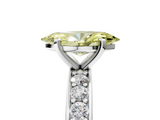 White gold Fancy Yellow Marquise  Cut Channel Set Diamond Engagement Ring with Four-Prong Setting_5