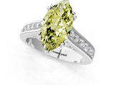 White gold Fancy Yellow Marquise  Cut Channel Set Solitaire Engagement Ring with Prong Setting_1