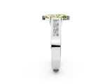 White gold Fancy Yellow Marquise Cut Cut Channel Set Solitaire Ring with Four-Prong Setting_14
