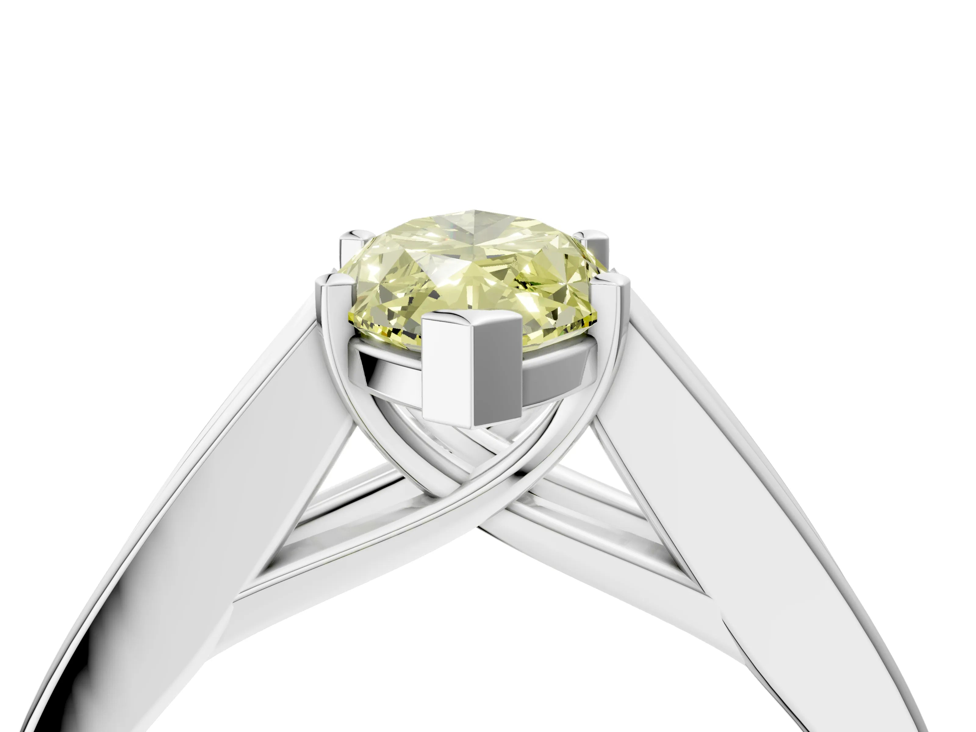 White gold Fancy Yellow Marquise Cut Cut Channel Set Solitaire Ring with Four-Prong Setting_16