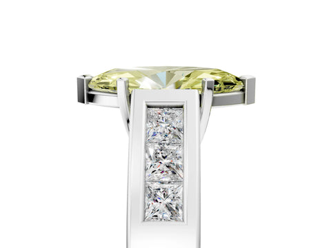 White gold Fancy Yellow Marquise Cut Cut Channel Set Solitaire Ring with Four-Prong Setting_17