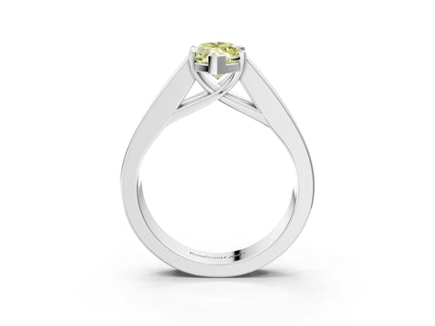 White gold Fancy Yellow Marquise Cut Cut Channel Set Solitaire Ring with Four-Prong Setting_3