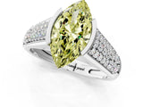 White gold Fancy Yellow Marquise Cut Cut Diamond Channel Set Pave Band with Tension Prong Setting_1