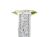 White gold Fancy Yellow Marquise Cut Cut Diamond Channel Set Pave Band with Tension Prong Setting_5