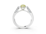 White gold Fancy Yellow Marquise Cut Cut Diamond Channel Set Solitaire Ring with Four-Prong Setting_147