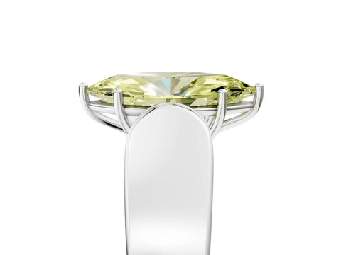 White gold Fancy Yellow Marquise Cut Cut Diamond Channel Set Solitaire Ring with Four-Prong Setting_5