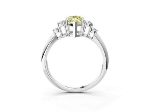 White gold Fancy Yellow Marquise Cut Cut Diamond Cluster Ring with Solitaire Band and Four-Prong Setting_39