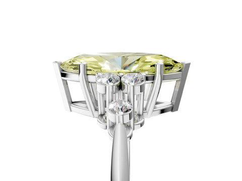 White gold Fancy Yellow Marquise Cut Cut Diamond Cluster Ring with Solitaire Band and Four-Prong Setting_5
