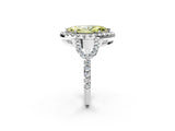 White gold Fancy Yellow Marquise Cut Cut Diamond Halo Engagement Ring with Open Split Pavé Band_2