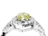 White gold Fancy Yellow Marquise Cut Cut Diamond Halo Engagement Ring with Open Split Pavé Band_4