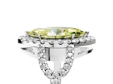White gold Fancy Yellow Marquise Cut Cut Diamond Halo Engagement Ring with Open Split Pavé Band_5