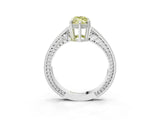 White gold Fancy Yellow Marquise Cut Cut Diamond Milgrain Pave Band Four-Prong Setting Ring_18