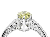 White gold Fancy Yellow Marquise Cut Cut Diamond Milgrain Pave Band Four-Prong Setting Ring_19