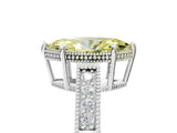 White gold Fancy Yellow Marquise Cut Cut Diamond Milgrain Pave Band Four-Prong Setting Ring_20