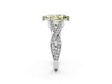White gold Fancy Yellow Marquise Cut Cut Diamond Twisted Band with Milgrain Pave Setting and Four-Prong Setting_14