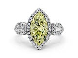 White gold Fancy Yellow Marquise Cut Cut Halo Diamond Infinity Band with Four-Prong Setting