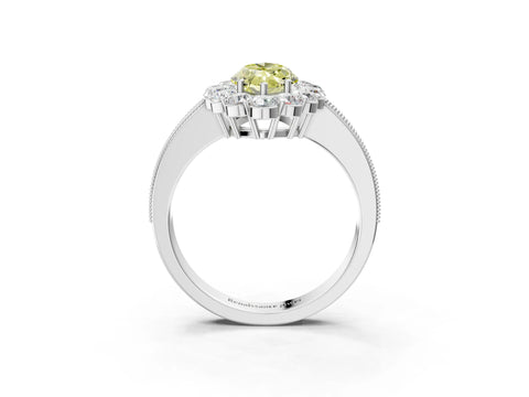 White gold Fancy Yellow Marquise Cut Cut Halo Diamond Pavé Engagement Ring with Milgrain Detailing_27