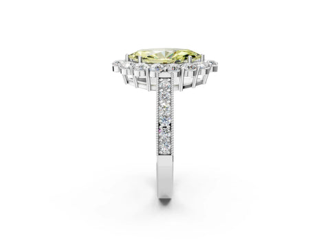 White gold Fancy Yellow Marquise Cut Cut Halo Diamond Pavé Engagement Ring with Milgrain Detailing_38