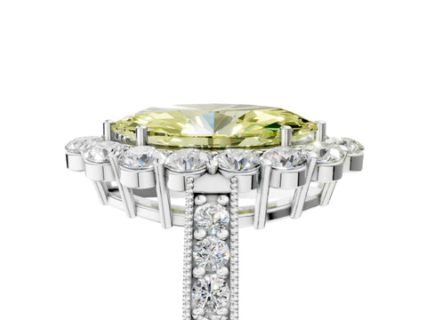 White gold Fancy Yellow Marquise Cut Cut Halo Diamond Pavé Engagement Ring with Milgrain Detailing_41