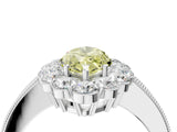 White gold Fancy Yellow Marquise Cut Cut Halo Diamond Pavé Engagement Ring with Milgrain Detailing_4