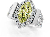 White gold Fancy Yellow Marquise Cut Cut Halo Split Shank Prong Set Ring_1