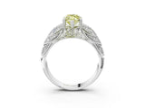 White gold Fancy Yellow Marquise Cut Cut Milgrain Pave Diamond Engagement Ring with Four-Prong Setting_6