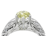 White gold Fancy Yellow Marquise Cut Cut Milgrain Pave Diamond Engagement Ring with Four-Prong Setting_7