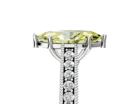 White gold Fancy Yellow Marquise Cut Cut Pave Band Milgrain Solitaire Ring_17