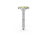 White gold Fancy Yellow Marquise Cut Cut Pave Band Milgrain Solitaire Ring_2